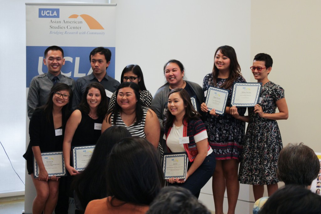 Scholarship recipients take a picture together after the awards reception.