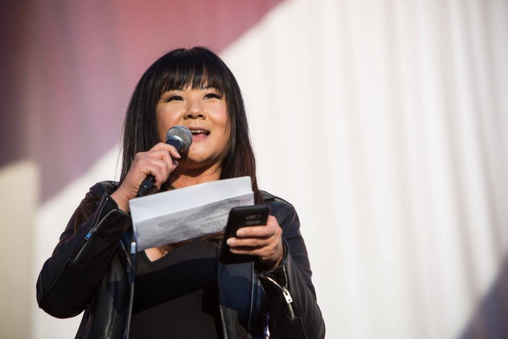 Comedian Jenny Yang MC'd the event and nicknamed it the "Asian Coachella." Photo courtesy of Councilmember Ryu's Facebook page